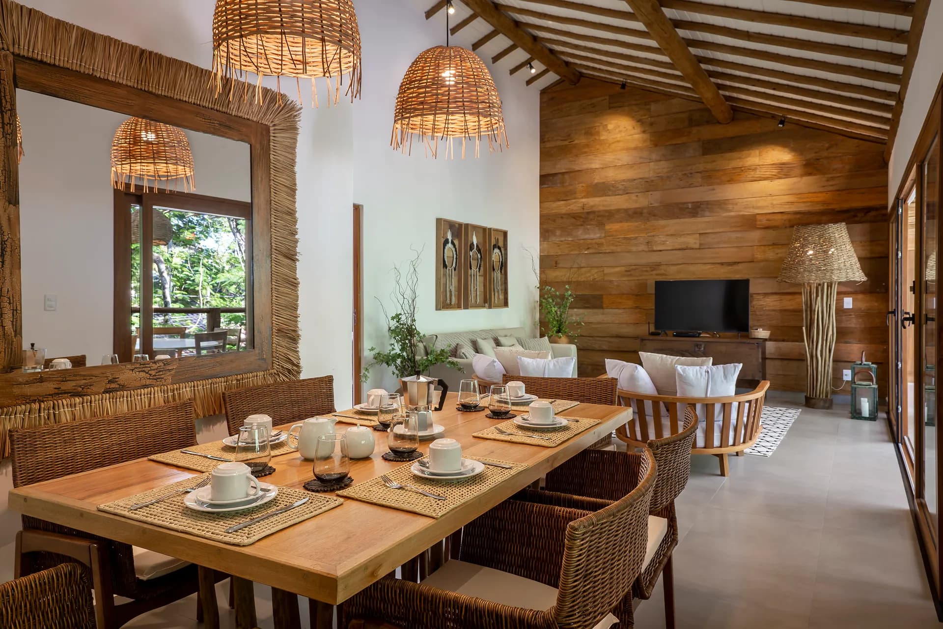 Sala de jantar em ambiente integrado — Residência de 2 Suítes